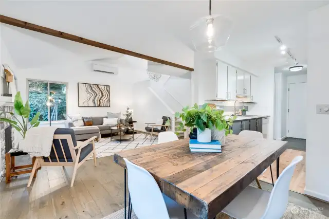 Dining room is positioned conveniently off the kitchen.