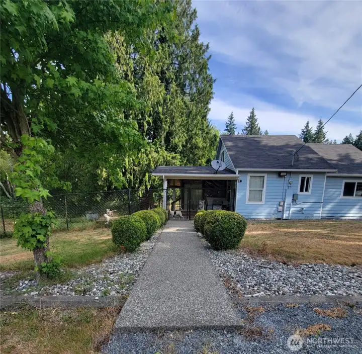 3 bedroom/2 full bath home on 1.03 acres at the very end of a long no outlet street, just a little under two miles from I-5.