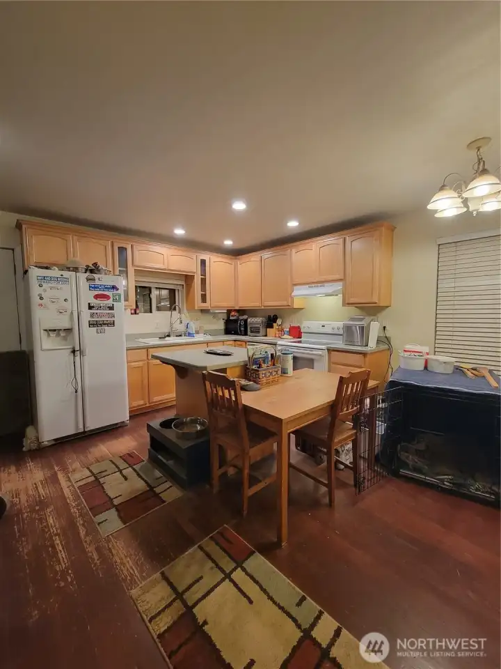 Kitchen with eating area.