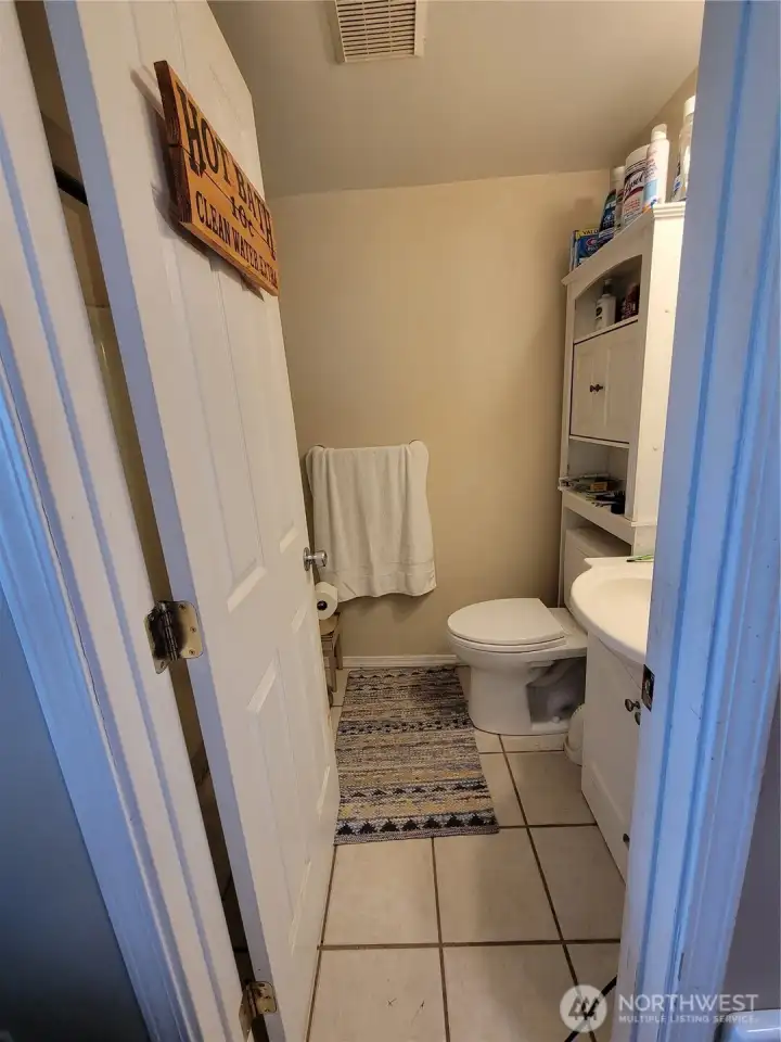 Primary bathroom off primary bedroom (bedroom used as an office presently).