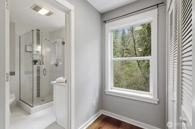The primary suite includes a private en suite 3/4 bath.