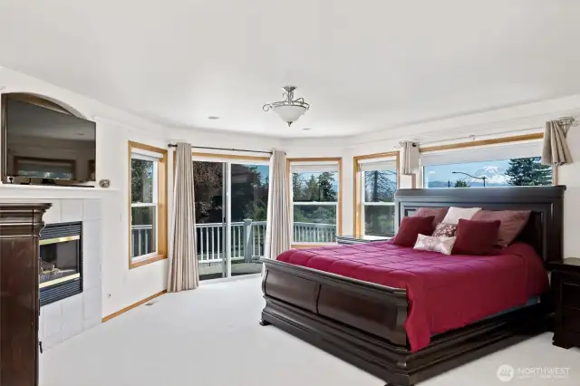 Master Bedroom with propane fireplace.