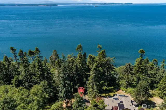 120 feet of high bank, west-facing, STUNNING waterfront!