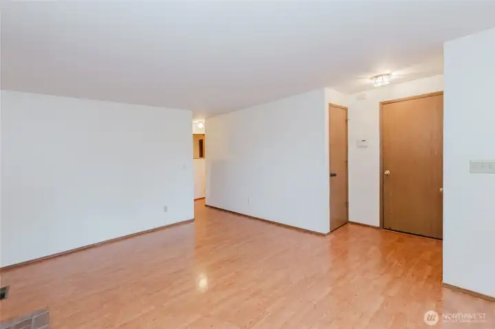 The hardwood floors make it nice.
