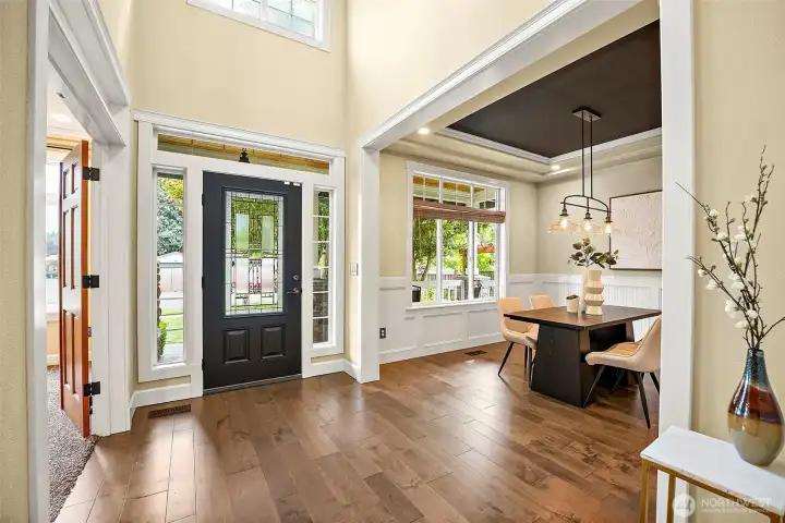 Entry foyer with formal dining and living room spaces on either side.