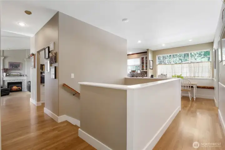 Hardwood floors add warmth and durability throughout the main level