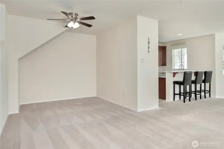 Separate dining area or a perfect office space.