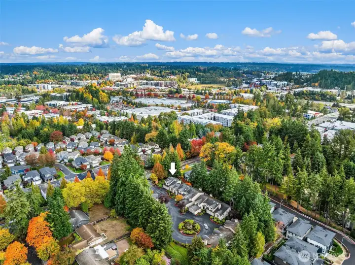 Location of the townhome from Totem Lake Shopping Center