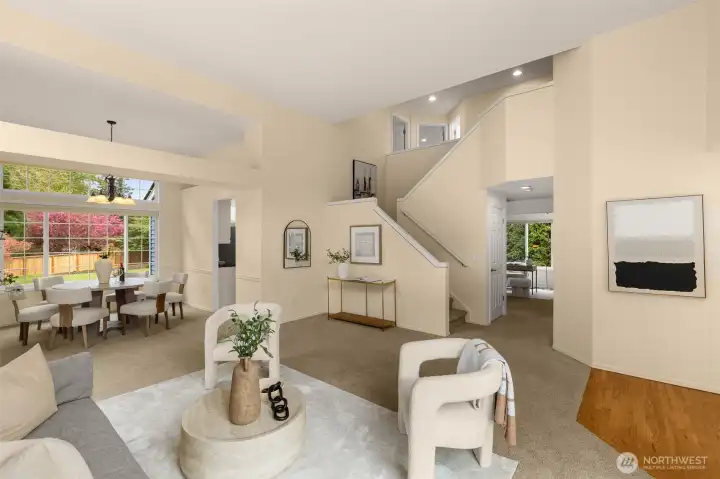 Open floor plan with plenty of natural light