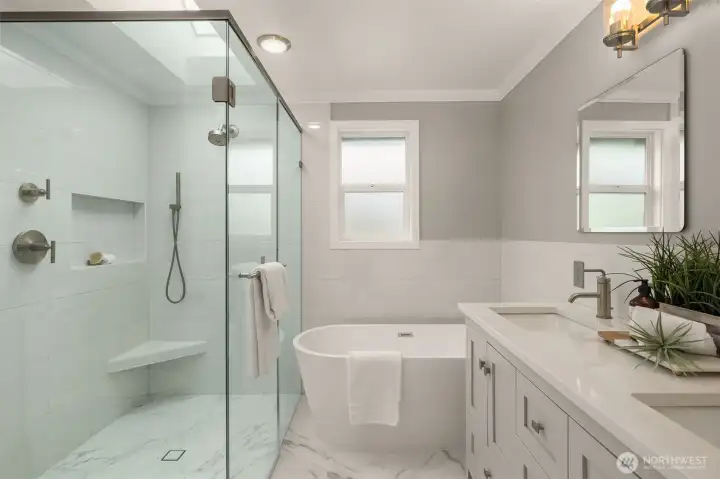 Beautifully updated primary bathroom