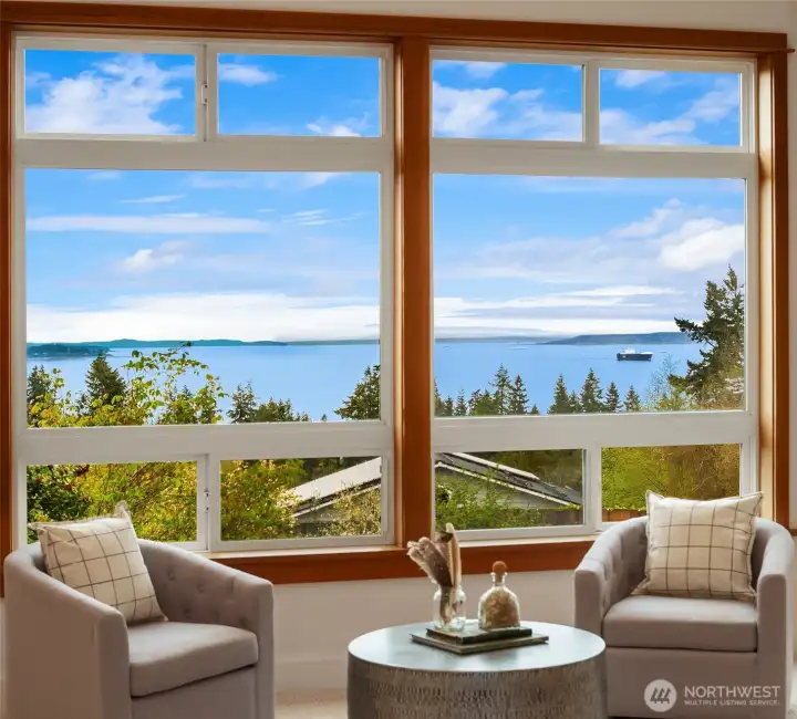 Views north up the sound for miles!