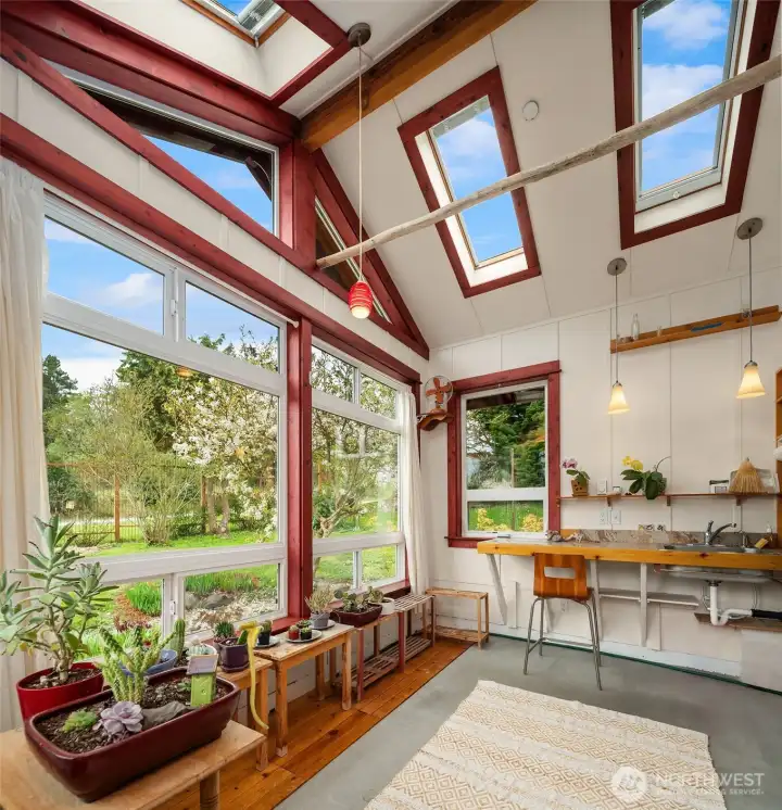 Think of all the ways you could use this lovely, well-built atrium. It's a dreamy space.