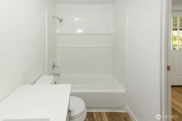Guest bathroom tub and shower
