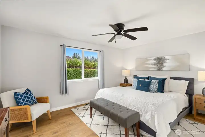 A large primary suite is the perfect place to start and end your day.