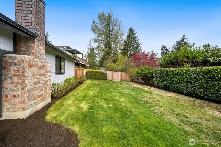 Your backyard is fenced and set up for you to enjoy