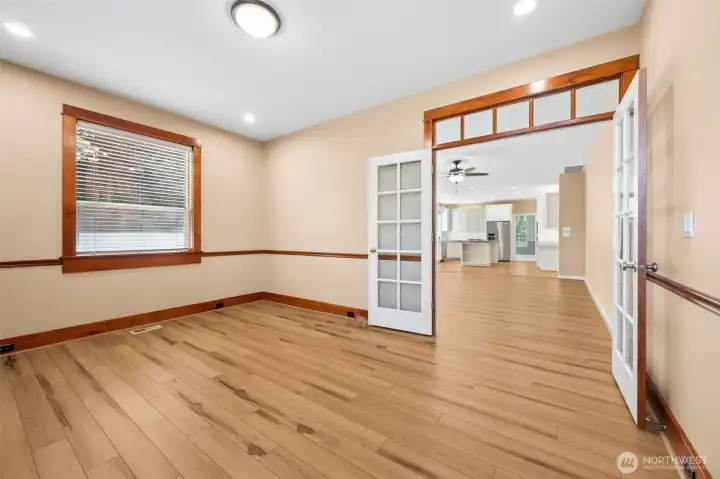 Love the study with French doors