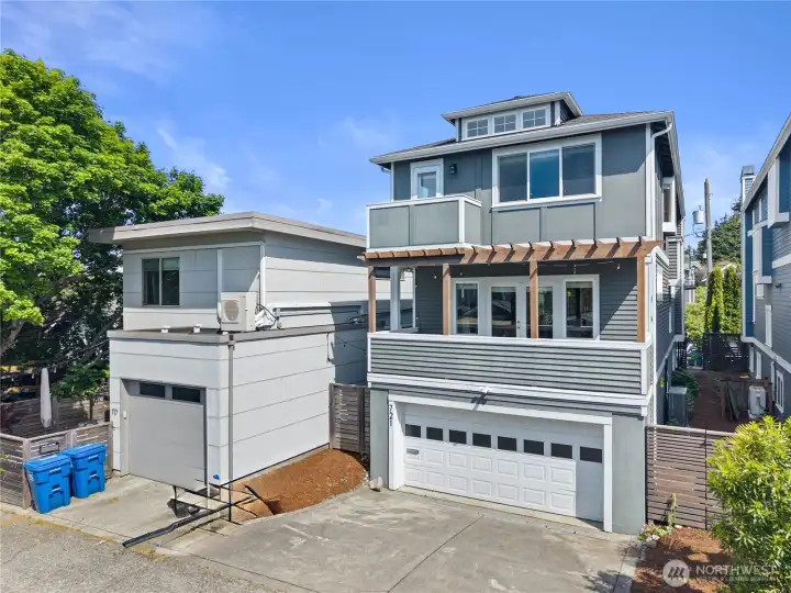 2 car garage and 2 car driveway, room for 4 cars.
