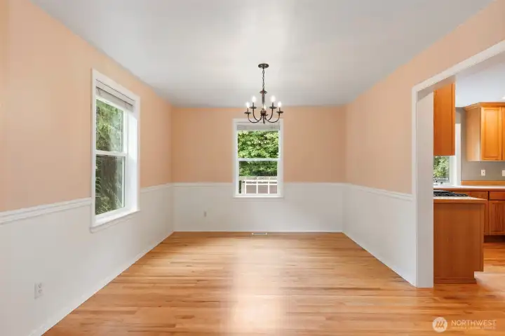 Dining area that would accommodate a table to seat 10