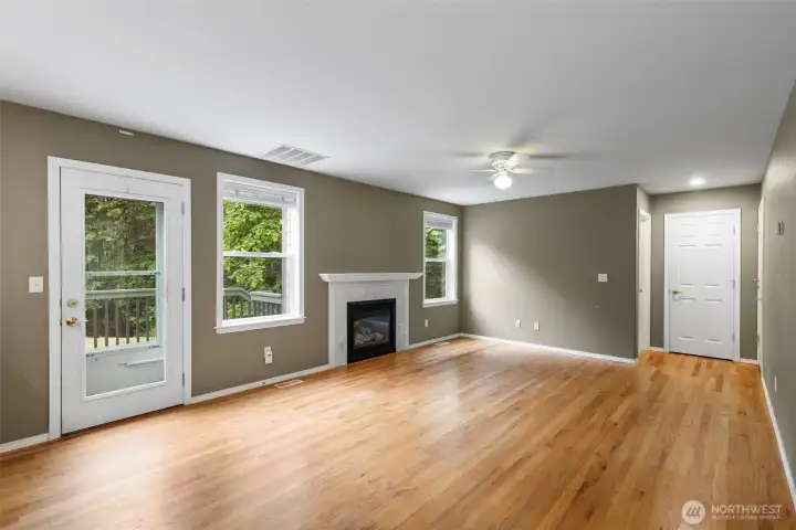 Great room area off the kitchenwith access to your back yard and area for a BBQ