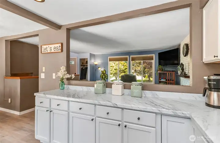 more counter space and cabinets