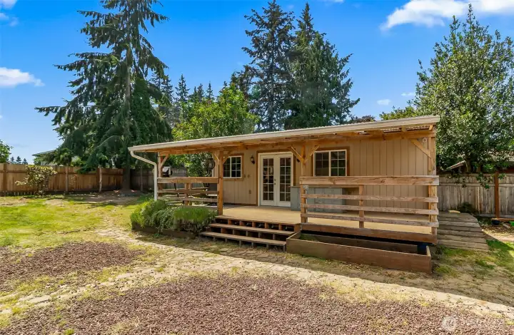 Additional space/gazebo - make this your man cave, She-shed, home gym, home office or maybe an outdoor bonus room with space for an out door kitchen maybe??  Oh my the things you can do with this extra space.