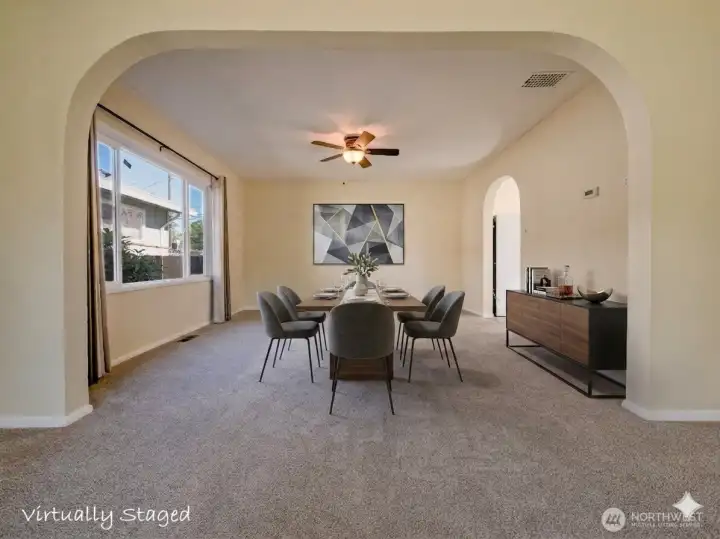 Dining room - virtually staged