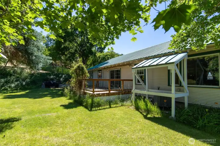 Deck and yard Deck and yard