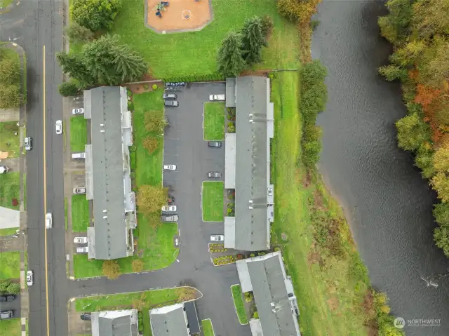 Condo Complex with Green River