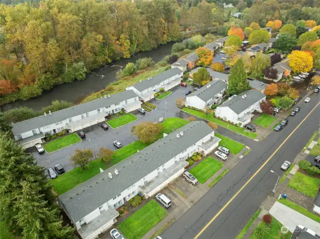 Condo Complex with Green River