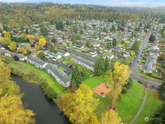 Condo Complex with Green River