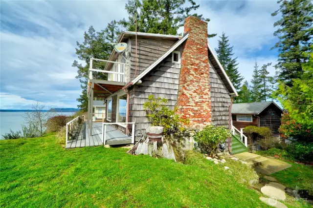 Main bluff  house with studio behind.
