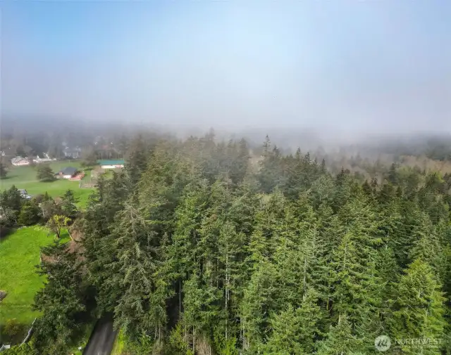 Now we are in the air with a drone looking at the property