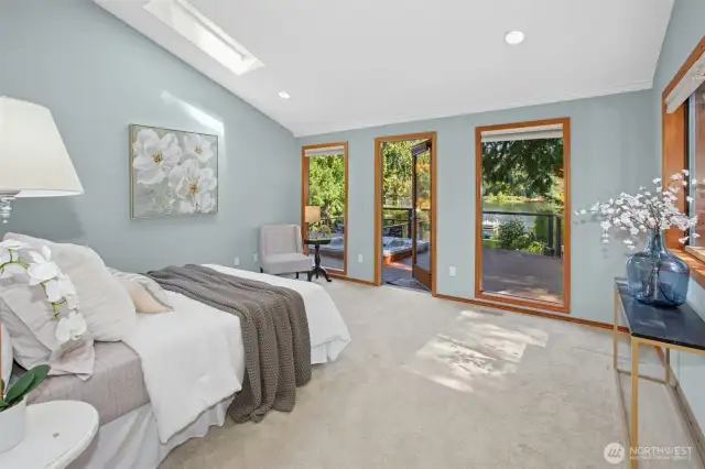 with vaulted ceilings Lakeview w/ direct access to deck with hot tub