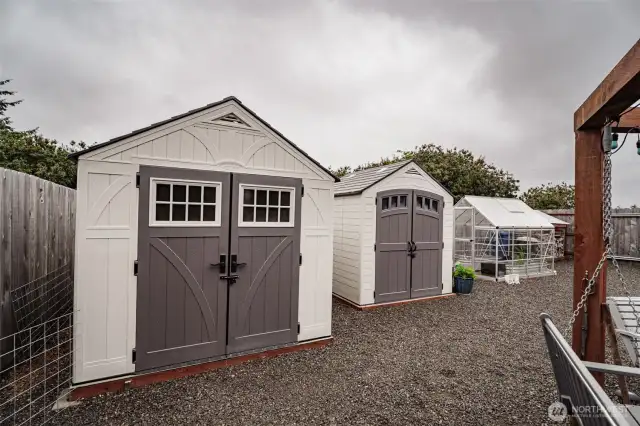 Two large sized storage sheds for a variety of uses.