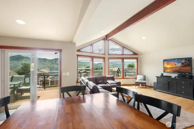 Dining area with lake views