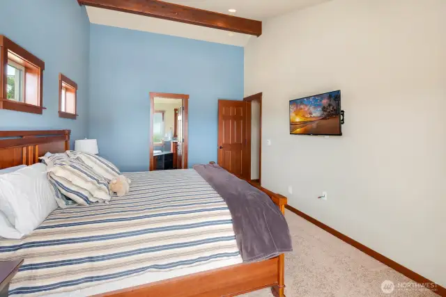 Large primary bedroom with deck access