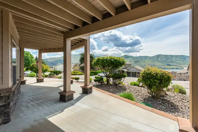 Front patio with lake views