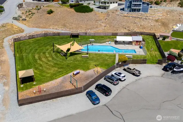 Community pool and play area