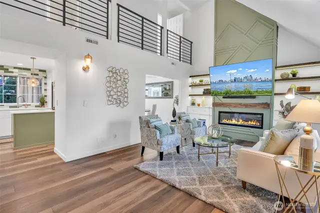 Soaring ceilings in the living room.