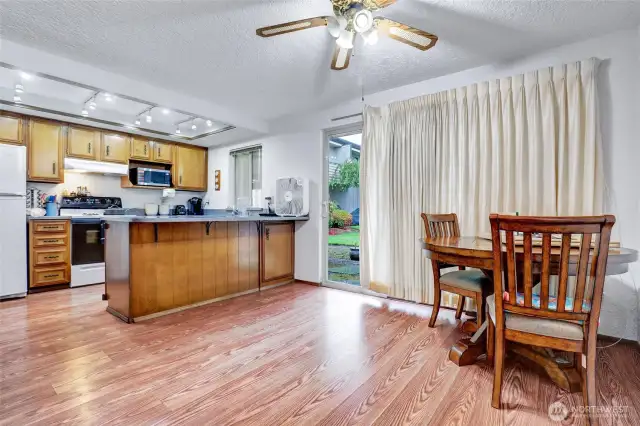 Dining area with patio access