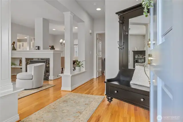 Welcome!  Rich finishes, hardwood floors