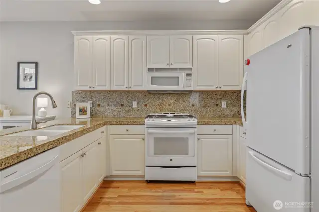 Updated counter tops, gas range, refrigerator