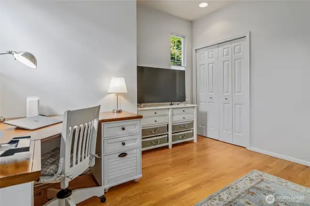 Bedroom, den, office features large closet.
