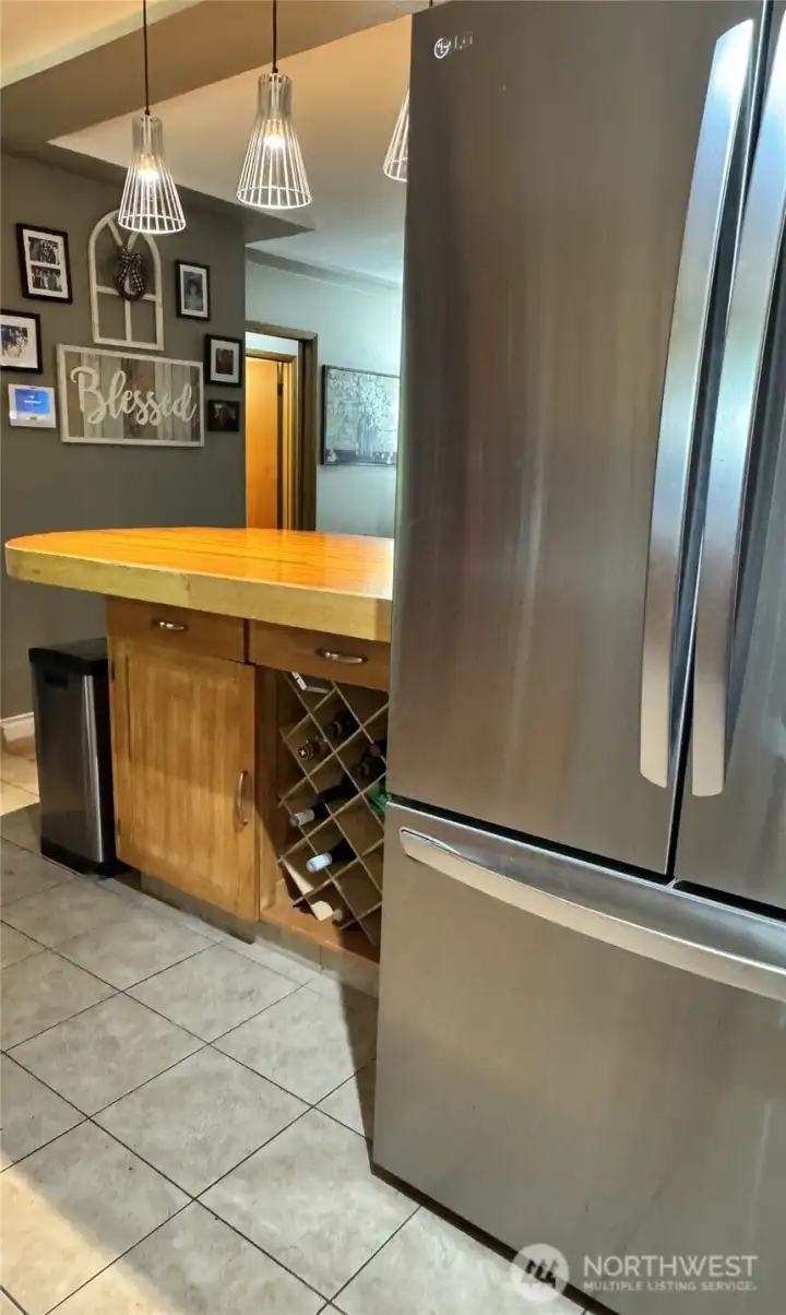Notice the wine rack!