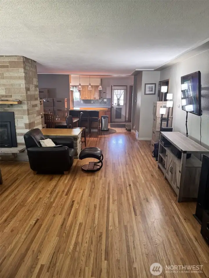 View from front door into kitchen!