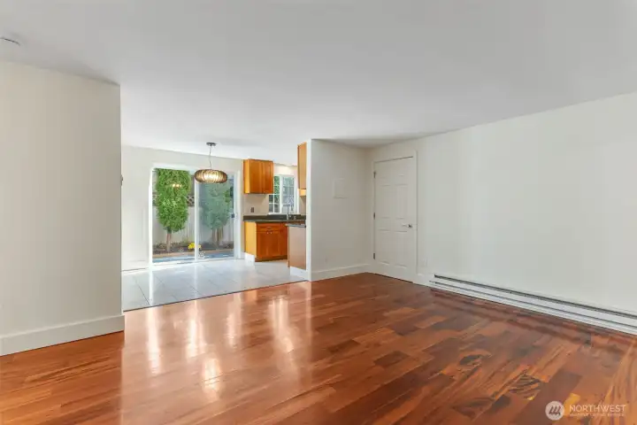 Living room looking towards kitchen