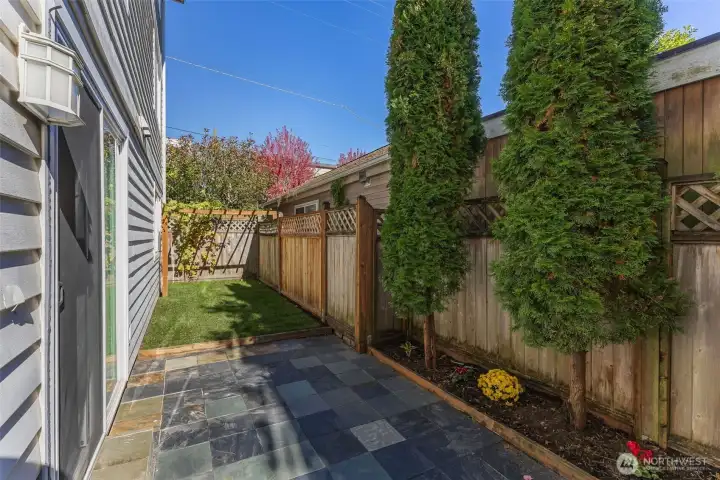 Large patio and yard