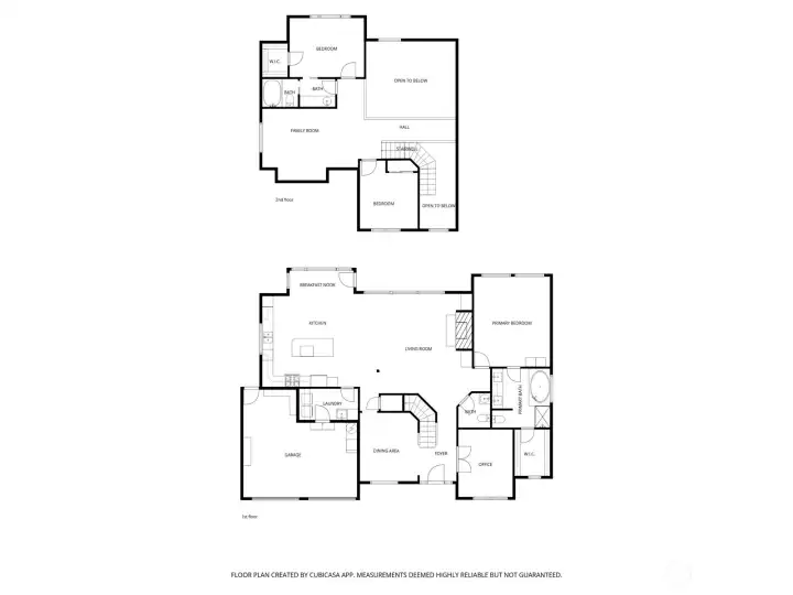 Floor plan for both main level and upper level