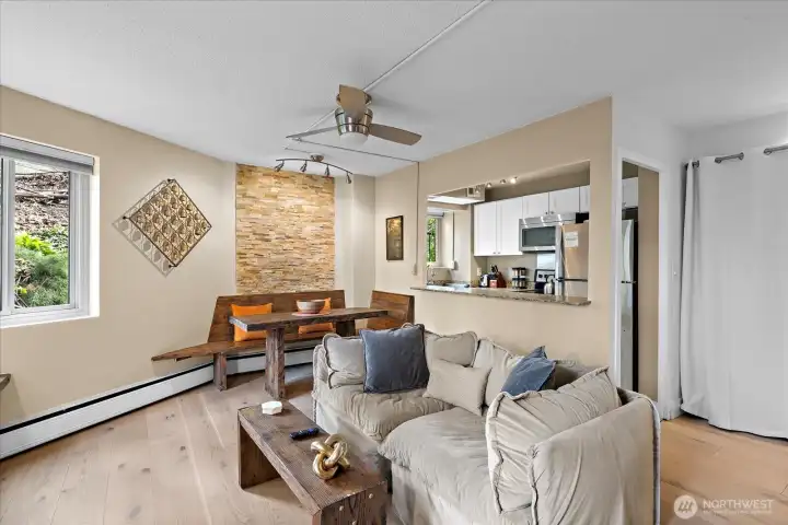 Living and Dining area.  You can also use counter bar as additional eating space.