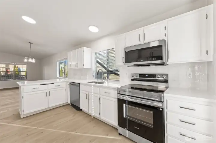 Lots of cabinets, new appliances